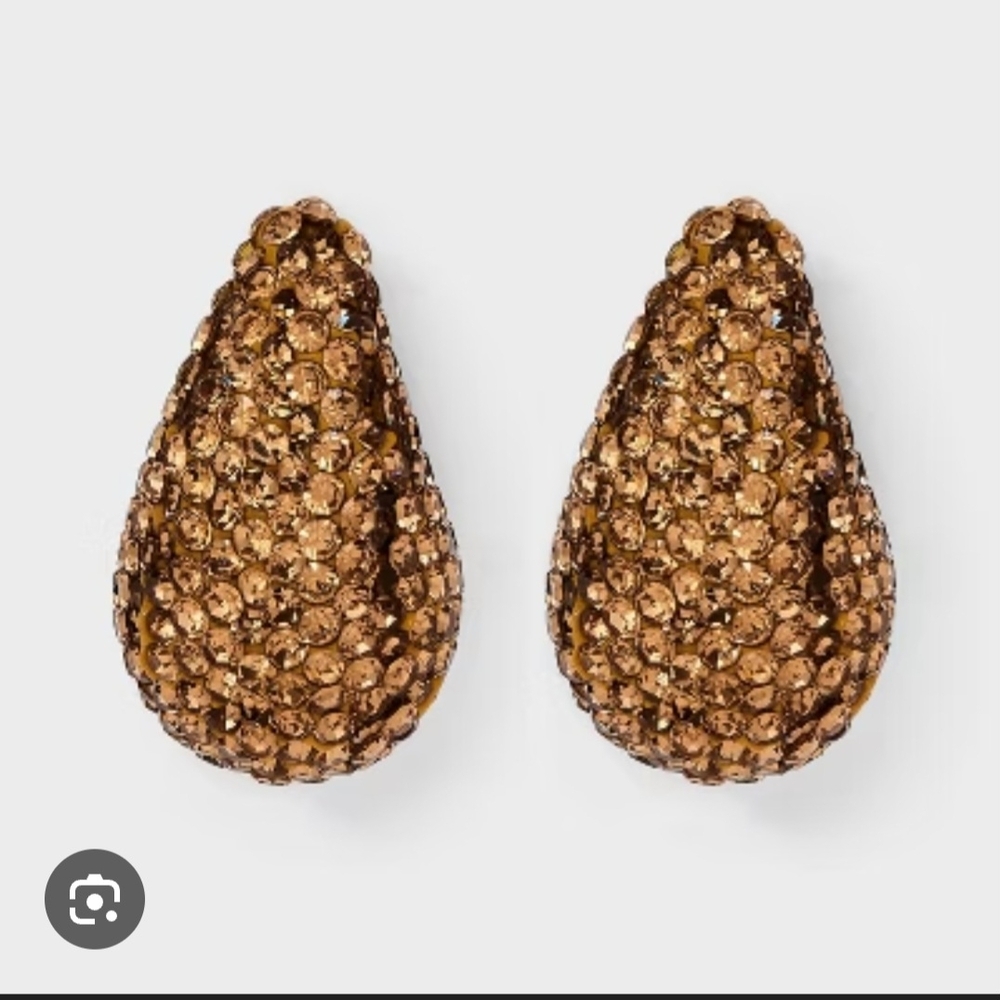 a new day Gold Crystal Teardrop Earrings